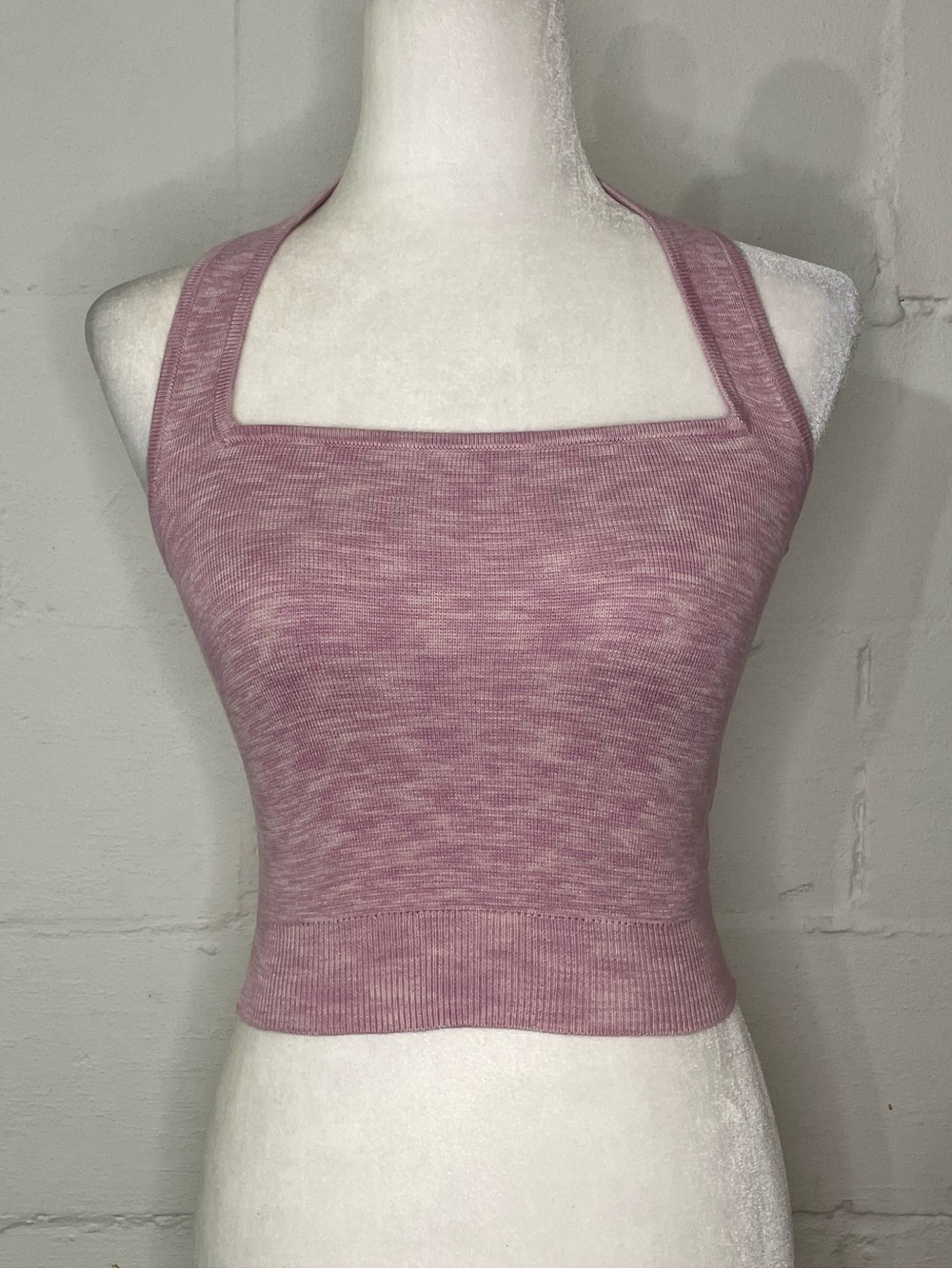 Abercrombie & Fitch Mauve Marled Square-Neck Crop Top
